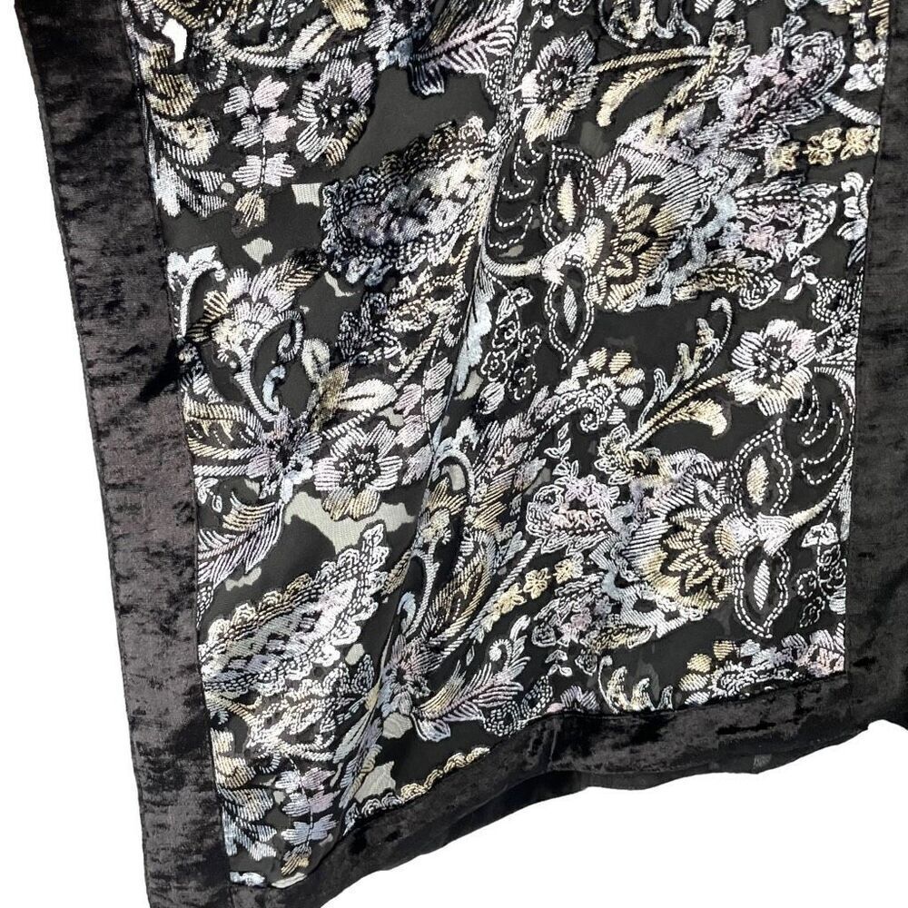 J. Jill burnt velvet floral paisley boxy duster kimono cover up One Size boho - Picture 5 of 7